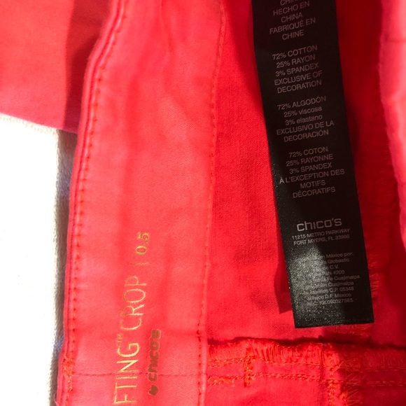 Chico's Women's Coral Crop Jeans, Size: 0.5 - Picture 5 of 5